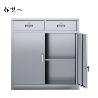 苏悦丰文件柜不锈钢柜子储物柜资料柜档案柜带锁文件柜201二斗下节