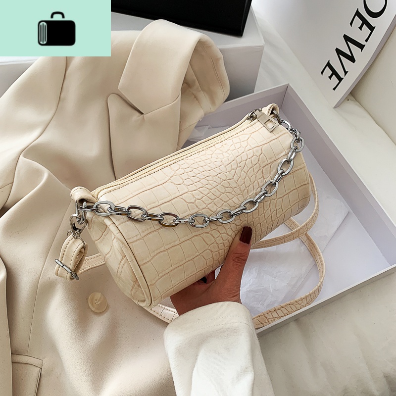 夏天森系小包包少女2020网红新款潮圆桶包单肩包斜挎包女百搭insNEW LAKE女斜挎包