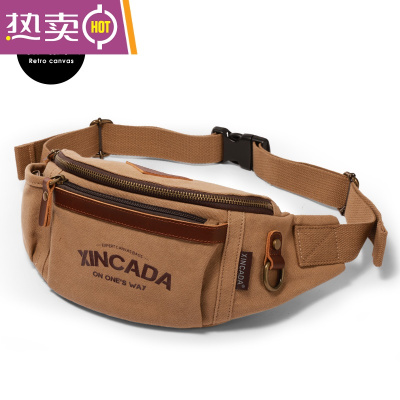 NEWLAKE手机腰包帆布背包女多功能大容量运动休闲单肩胸包斜挎男包包耐磨斜挎包男