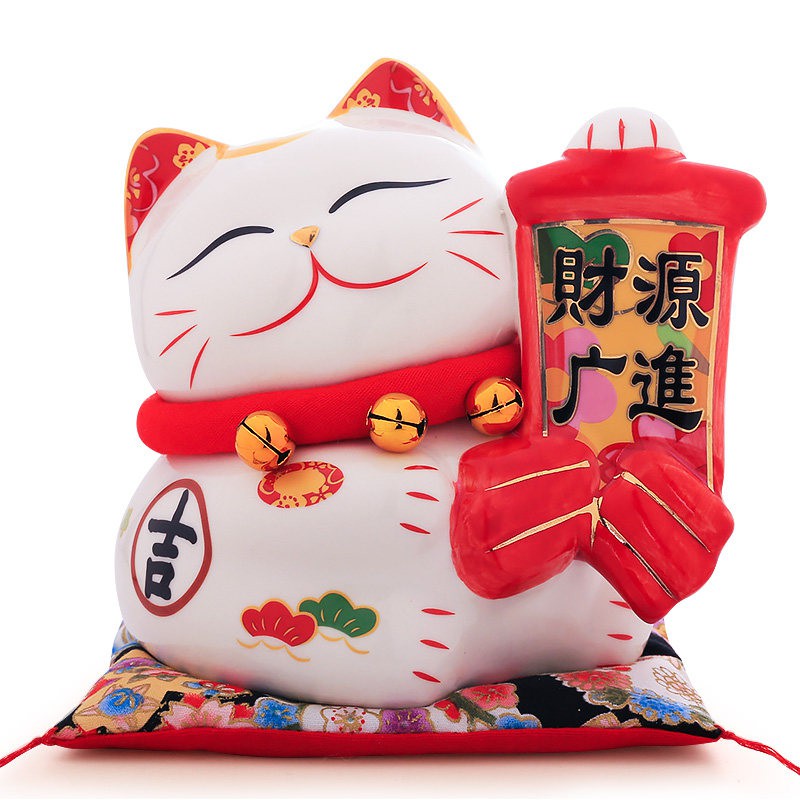 可爱猫小摆件 5寸迷你小号创意陶瓷家居店铺开业礼品 三维工匠 5寸[健康成就]猫