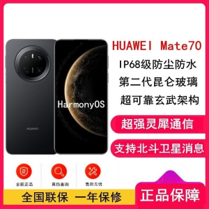 [全新]华为Mate70 曜石黑 12GB+512GB 鸿蒙NEXT先锋版 66W快充 超清影像 鸿蒙OS 120Hz二