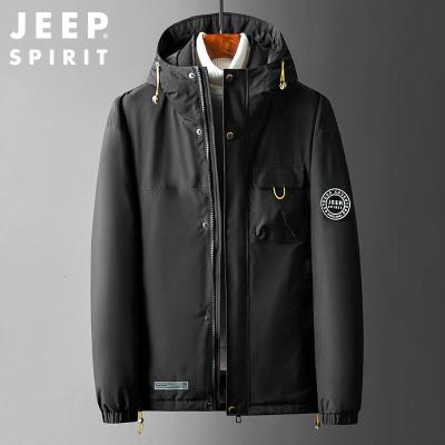 JEEPSPIRIT吉普羽绒服男秋冬时尚轻质潮流保暖防寒白鸭绒男装外套