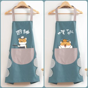 围裙女长袖防水防油家用厨房工作服罩衣大人做饭家务围腰