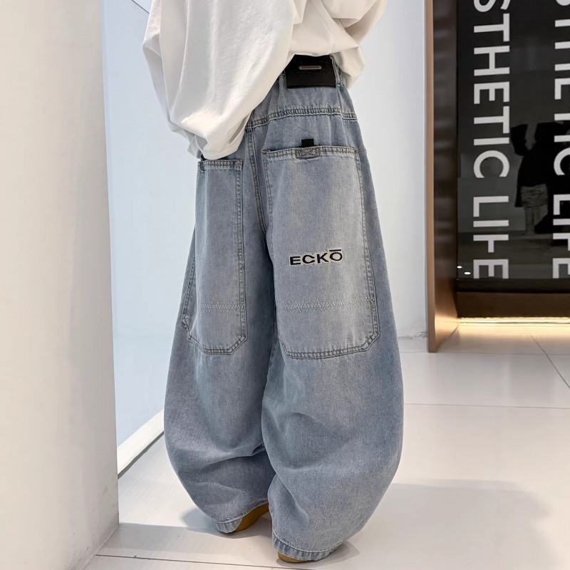 男童牛仔裤春秋款2026新款直筒裤子男孩春装大儿童装痞帅宽松休闲