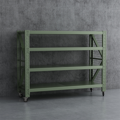 臻远 ZYJJ-HJ-091 可移动货架库房置物架带轮重型货架四层后背无网2000*600*2000mm/500kg