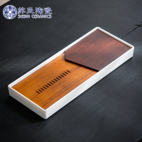 苏氏陶瓷(SUSHI CERAMICS)知雅几何重竹盘面密胺底托新中式茶盘