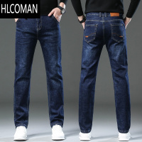 HLCOMAN弹力牛仔裤男士直筒宽松中年商务男裤青年休闲长裤厚款