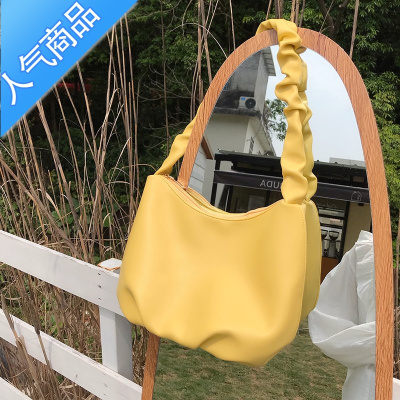 FENGHOU柔软云朵包小众包包女2021新款单肩包仙女百搭腋下包女褶皱手提包