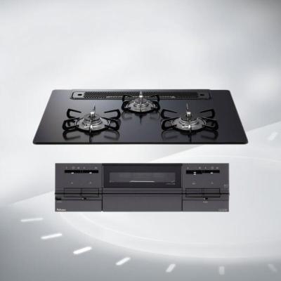 日本原装进口PALOMA百乐满嵌入式燃气灶BRILLIO系列75cm玻璃银色台面PD-743W-75GZ