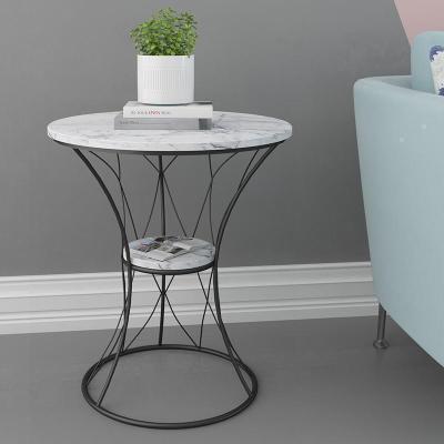 森美人北欧简约现代小户型茶几圆形客厅卧室沙发边几柜角几轻奢风大理石