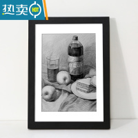 敬平相框挂墙画框装裱a3a4美术作品展示八开8k4k素描水彩框架油画外框 黑色 18寸标准[可放35.5*45.5cm]