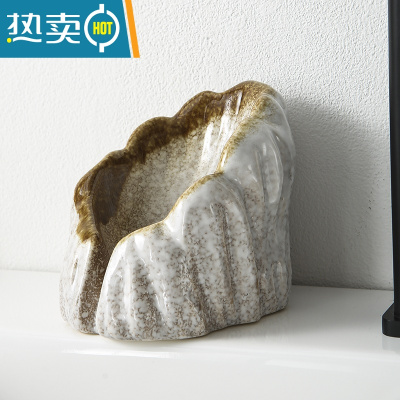 敬平日式家用轻奢ins陶瓷台上盆沥水肥皂碟香皂盒滤水皂托置物架 山峰皂盒(宅寂)带滤水