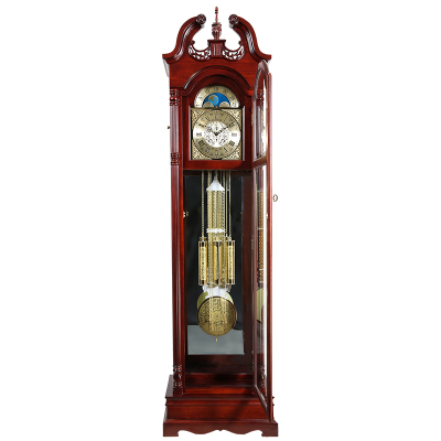 汉时(Hense)钟表实木客厅落地钟德国八音机械座钟HG1112椴木德国八音