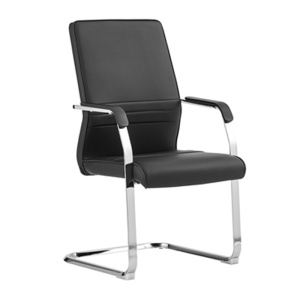 初嘉(CJ)BGY-36家用会议椅办公椅培训室黑色皮椅学习椅会客椅子舒适座椅