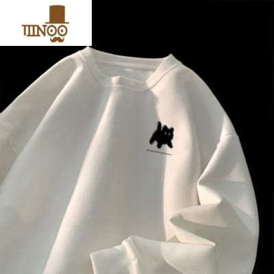 YANXU卫衣男2023新款潮牌痞帅绒美式圆领外套青少年上衣