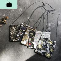 春新款文艺链条包女手机包百搭化妆袋单肩斜挎包包手拿包棉布袋子NEW LAKE女斜挎包