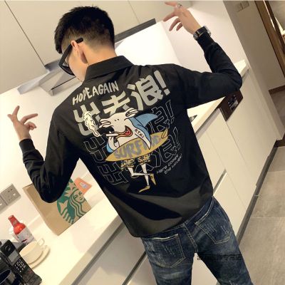 珂卡慕(KEKAMU)潮牌卫衣男生春季2020新款外套韩版潮流翻领宽松百搭长袖上衣服男