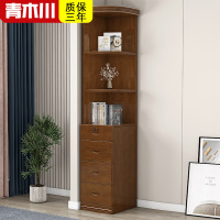 青木川 实木角柜墙角三角边柜客厅家用小户型置物架转角柜窄柜小书柜拐角柜角落柜简约现代收纳储物柜高柜
