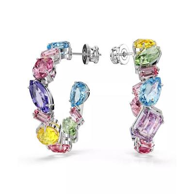 Swarovski/施华洛世奇多彩不对称切割耳环个性混搭闪钻女士耳钉