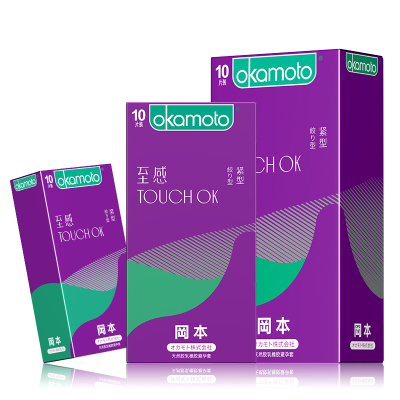 冈本okamoto避孕套至感TOUCHOK紧型10片装/盒岡本超薄延时男女情趣安全套套计生用品byt