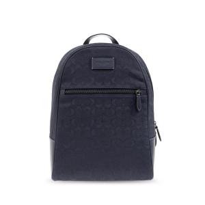 COACH蔻驰男士经典双肩包时尚简约设计 舒适实用背包旅行 深蓝色