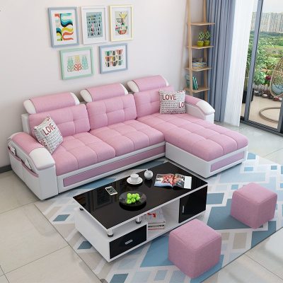 新款布艺沙发客厅整装简约现代小户型三人位组合可拆洗乳胶布沙发