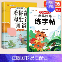 [五年级上册]练字帖+看拼音写词语 [正版]点阵控笔训练字帖一年级二年级三年级上册语文同步练字帖小学生每日一练人教版四五