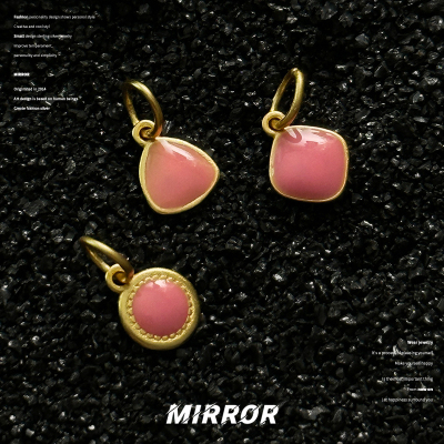 925纯银滴油几何简约吊坠女配件材料挂绳时尚小众新款BCZ1463送女朋友老婆情人节七夕生日礼物