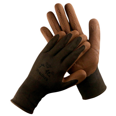 厚玖13针尼龙乳胶发泡浸胶手套/棕色42g/1副