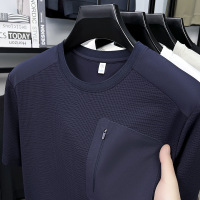 春夏新款男士纯色圆领休闲简约时尚青年轻薄透气舒适短袖T恤