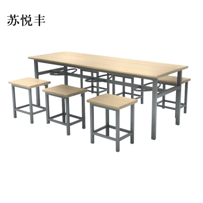 苏悦丰冷轧钢六人餐桌学生食堂公司职员户外桌椅组合1600*600*750