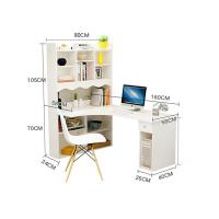 鑫环境 家用电脑书柜一体桌家用电脑台式桌转角电脑桌简约书柜书桌一体书架组合卧室写字桌子