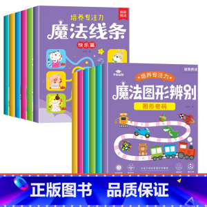 [全套12本 培养专注力]魔法图形辨别+魔法线条 [正版]魔法图形辨别练孩子专注力注意力训练培养书籍儿童耐心游戏提高观察