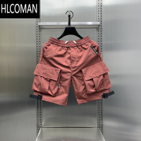 HLCOMAN潮牌美式机能工装短裤男士夏季潮流大口袋多色银光炫彩情侣五分裤