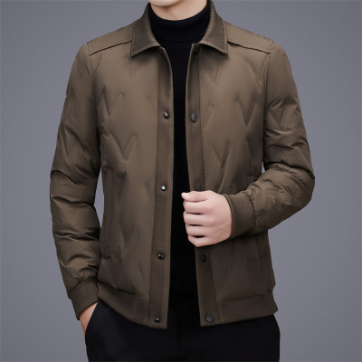 时尚休闲轻便羽绒服男式秋冬新款针织防风袖口羽绒服保暖羽绒外套