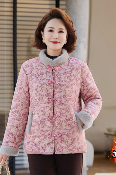 中式妈妈装花棉衣中老年女装大码棉服50岁中年装棉服外套60岁加绒