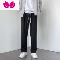 七斓韩版潮流垂感西装裤男直筒宽松休闲裤九分裤西裤男生长裤