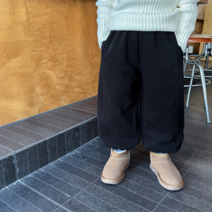 童酷男童冬款韩版纯色百搭宝宝卫裤夹棉加厚保暖儿童休闲裤潮