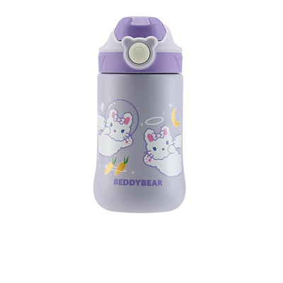 杯具熊BEDDYBEAR儿童保温杯380ml小容量鸭嘴杯猫咪天使316不锈钢男女学生小号学饮宝宝户外便携吸管杯