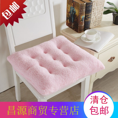 冬季双面羊羔绒坐垫办公室短毛绒椅垫学生宿舍凳子椅子加厚保暖垫