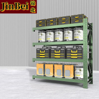 锦北货架仓储仓库置物架超市快递铁架子储藏室军绿色货架副架(150*60*200cm-200KG/层)