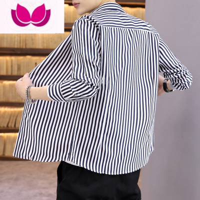 七斓格子衬衫男长袖夏季薄款潮流痞帅男士衬衣外套休闲宽松帅气寸衣服