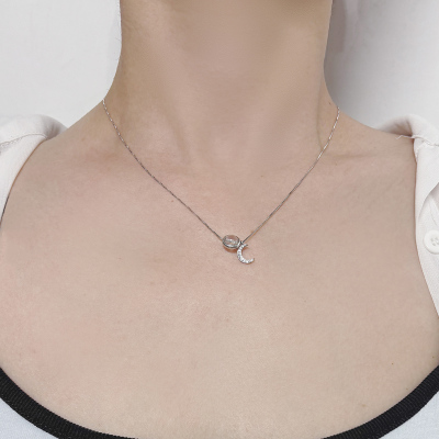 北京黄金女士925银日韩风格银项链送恋人无镶嵌设计优雅时尚