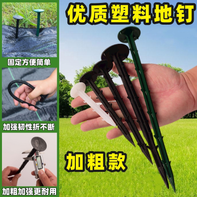  塑料地钉拉枝大棚温室农用地膜钉闪电客遮阳网果园艺倒刺地插防草布地钉