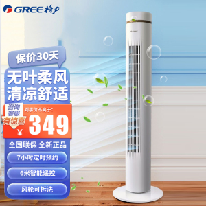 格力(GREE)塔扇FL-0906Bh家用立式便捷拆洗 7h定时预约 轻音宿舍遥控落地扇大风力办公室 定时转页电风扇