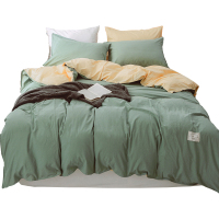 美帮汇一米五床四件套北欧风格全棉水洗棉被套简约床单 单人三件套