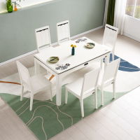 全友家居 简约现代餐桌椅组合 餐厅长方形桌子小户型饭桌人造板