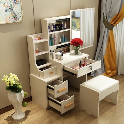 元旦梳妆台卧室小户型80cm化妆台简约现代化妆柜欧式梳妆桌经济型