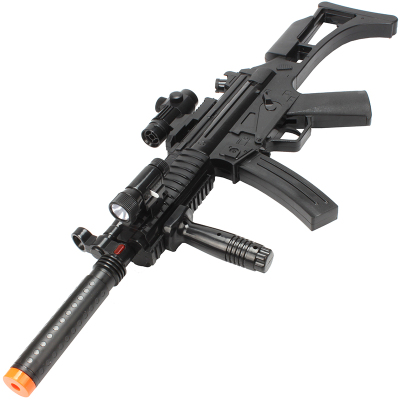 儿童声光玩具狙击男孩电动红外线冲锋步宝宝玩具手抢8012官方标配