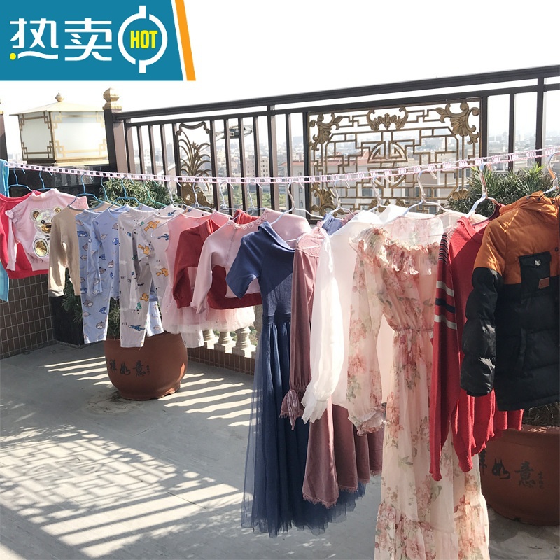 敬平加宽加粗防滑防风晾衣绳被子晾晒绳子户外宿舍旅行晾衣便携式晾衣 灰色5米定制款1条装(拍2送1条